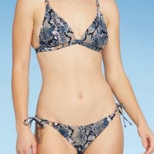 Shade & Shore Snakeskin Print Bikini Set Size Medium